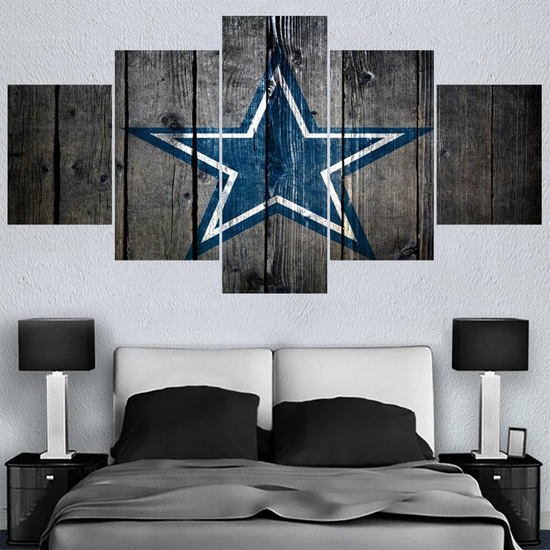 5 részes Cowboys csapat témájú vászonkép – Sportos faldekoráció