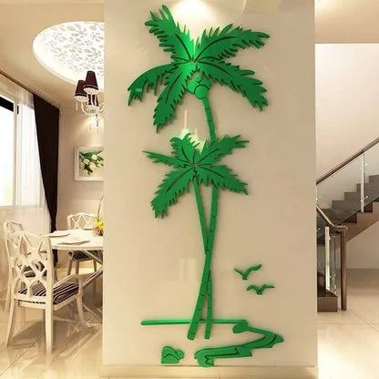 3D Kókuszpálma Akril Tükör Falmatrica – Dekoráció gyerekszobába, nappaliba