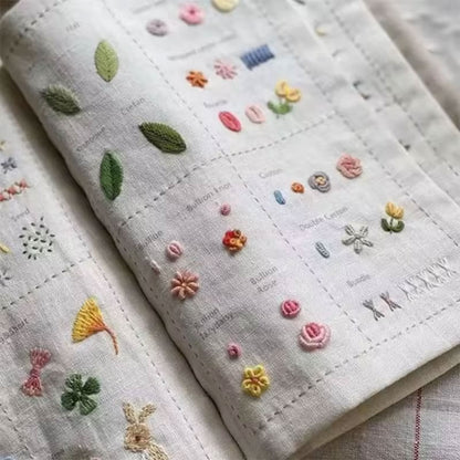 DIY hímzőkönyv utánzat lenvászonból – varrás és hímzés gyerekeknek