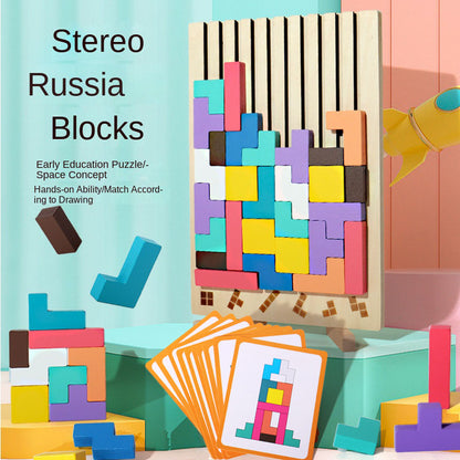 Fa Tetris puzzle játék gyerekeknek – Fejlesztő logikai játék, 4-6 éveseknek