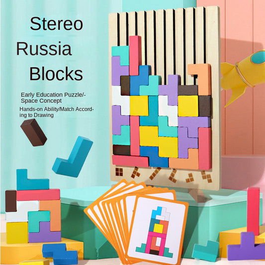 Fa Tetris puzzle játék gyerekeknek – Fejlesztő logikai játék, 4-6 éveseknek