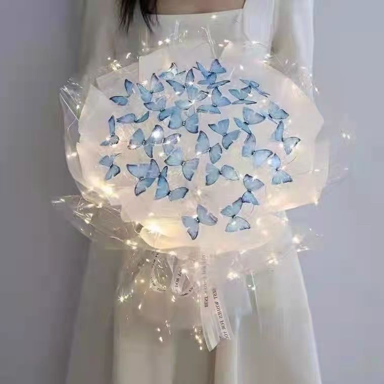 DIY Pillangós Virágcsokor Világító Füzérrel