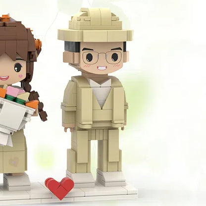 Egyedi LEGO stílusú fotófigura szerelmespároknak – személyre szabott DIY ajándék