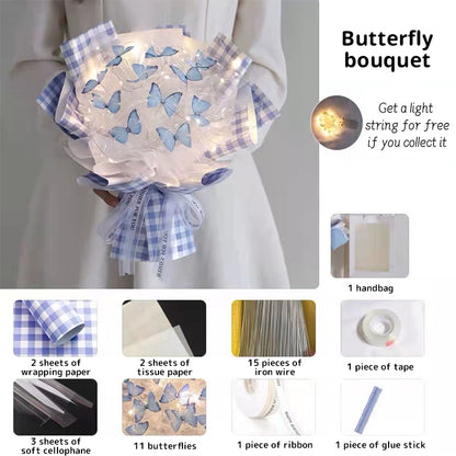 DIY Pillangós Virágcsokor Világító Füzérrel