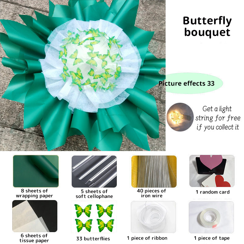 DIY Pillangós Virágcsokor Világító Füzérrel