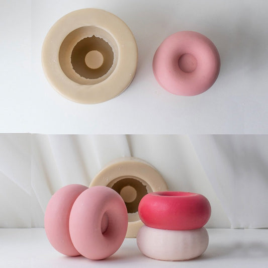 Geometrikus fánk alakú szilikon öntőforma – gyertya, gipsz és fondant formázáshoz