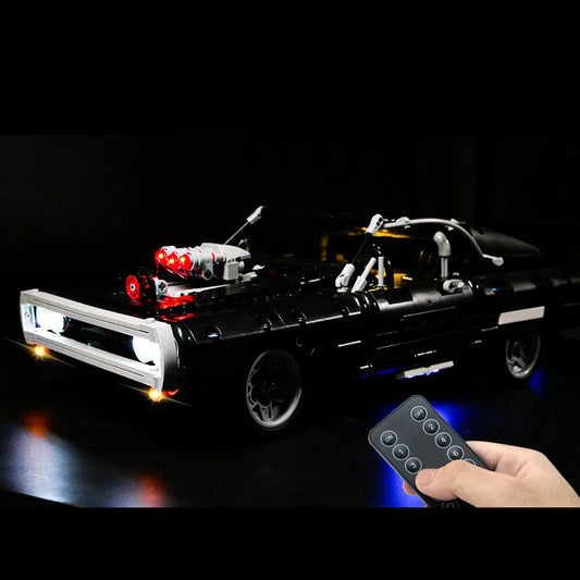 LED világítás készlet LEGO 42111 Dodge Charger modellhez – távirányítós, építőkockákkal kompatibilis