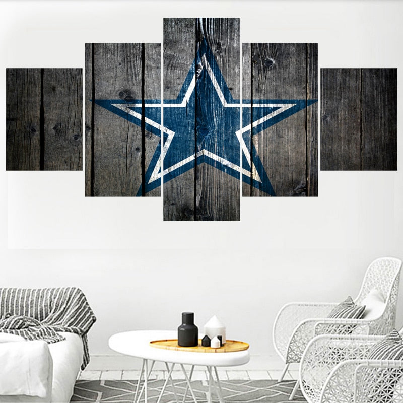 5 részes Cowboys csapat témájú vászonkép – Sportos faldekoráció