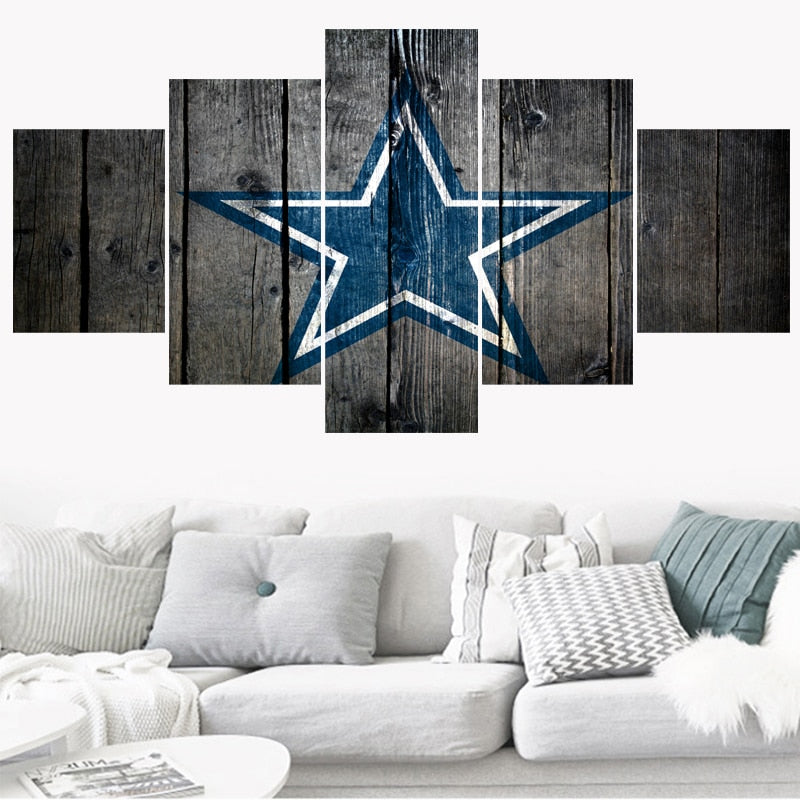 5 részes Cowboys csapat témájú vászonkép – Sportos faldekoráció