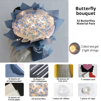 DIY Pillangós Virágcsokor Világító Füzérrel