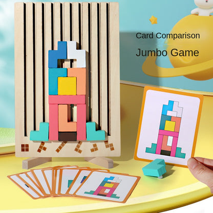 Fa Tetris puzzle játék gyerekeknek – Fejlesztő logikai játék, 4-6 éveseknek