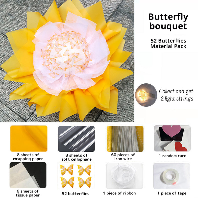 DIY Pillangós Virágcsokor Világító Füzérrel
