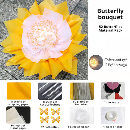 DIY Pillangós Virágcsokor Világító Füzérrel