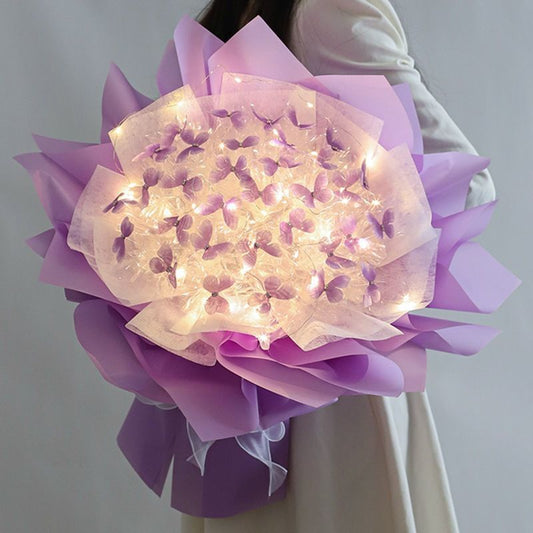 DIY Pillangós Virágcsokor Világító Füzérrel