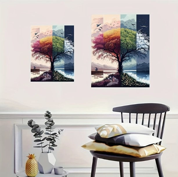 Drofe számozott festőkészlet – Négy évszakos fa (40×50 cm)
