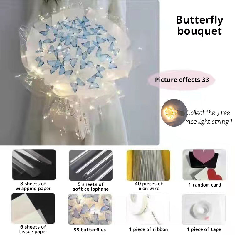 DIY Pillangós Virágcsokor Világító Füzérrel