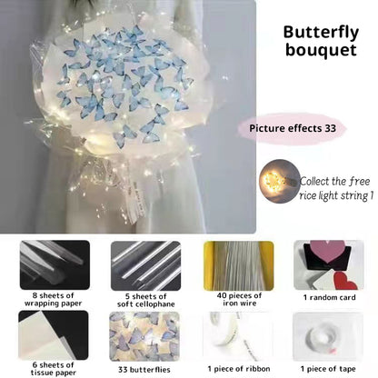 DIY Pillangós Virágcsokor Világító Füzérrel