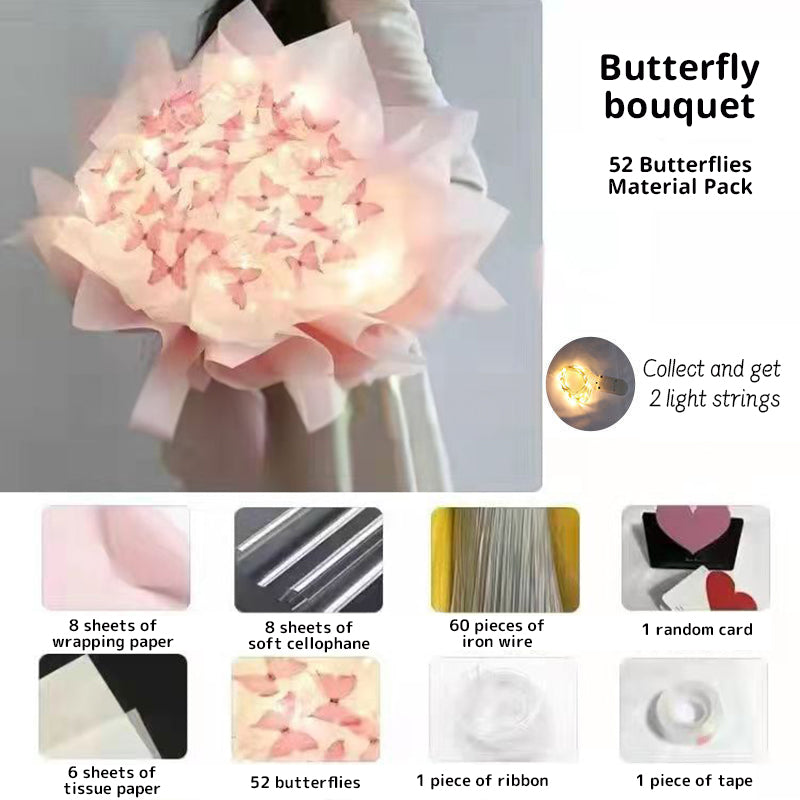DIY Pillangós Virágcsokor Világító Füzérrel