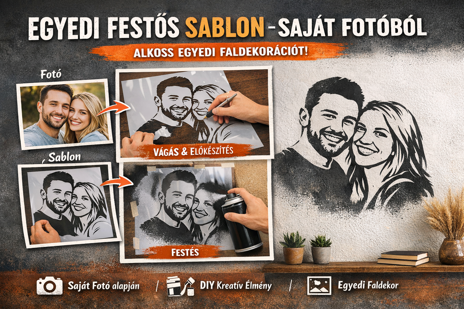 Egyedi festős sablon saját fotóból