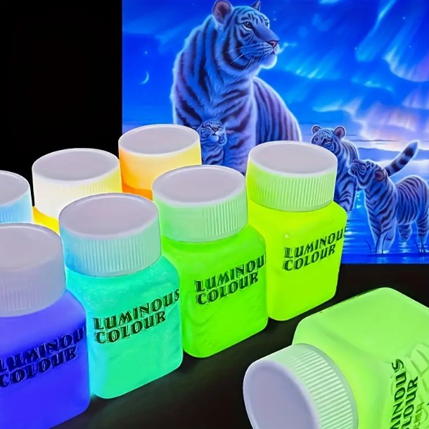 Szuperfényes Világító Akrilfesték – 58 ml – Epoxigyantához, Faiparhoz, DIY és Művészi Projektekhez