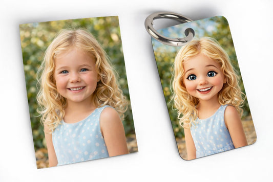 Egyedi kulcstartó fotó alapján karikatúrás