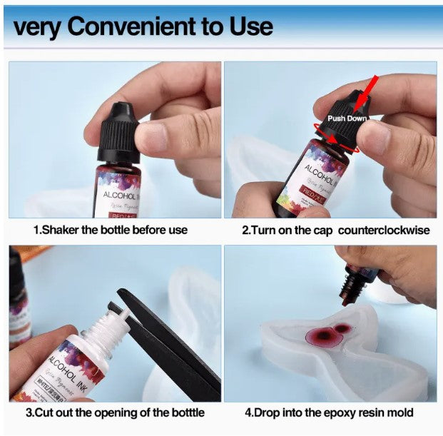 DIY UV epoxigyanta ékszerkészítő készlet – 10 ml műfesték alkoholgyanta pigment folyékony színező festék tinta diffúzió
